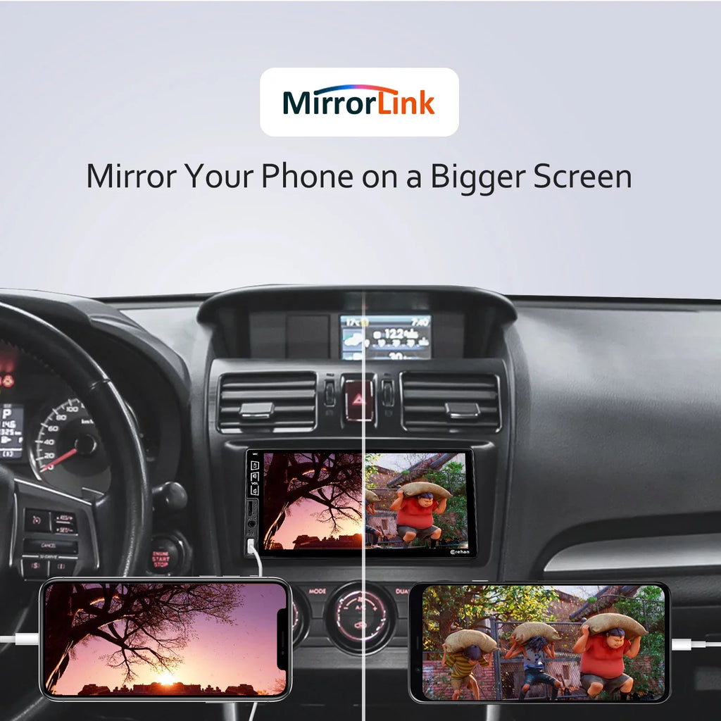 Double Din Car Stereo Bluetooth - Corehan 7 Inch IPS Touch Screen Car Radio Multimedia Player with Complimentary Backup Camera Compatiable with Apple Carplay, Android Auto, Mirror Link