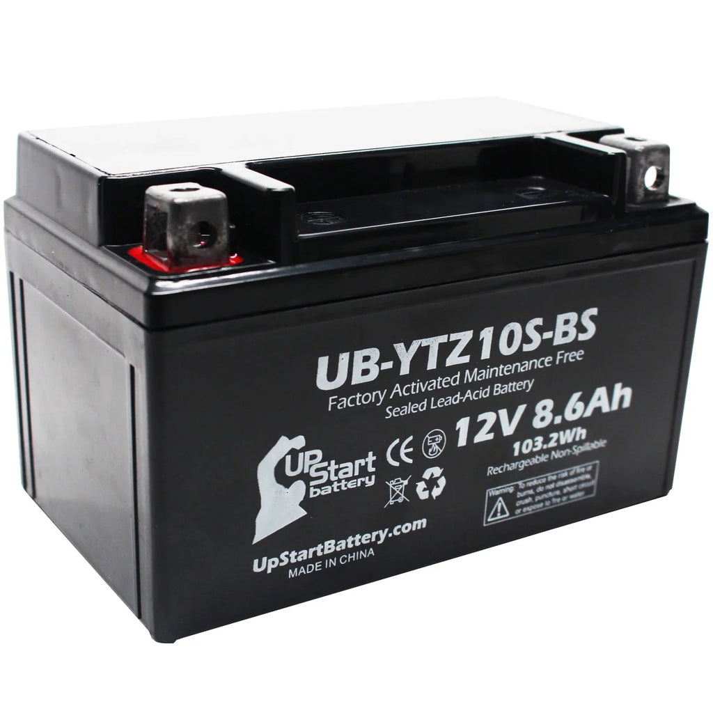 UpStart Battery Replacement 2011 Yamaha YZF-R6 (excl. R6S) 600CC Factory Activated, Maintenance Free, Motorcycle Battery - 12V, 8.6Ah, UB-YTZ10S-BS