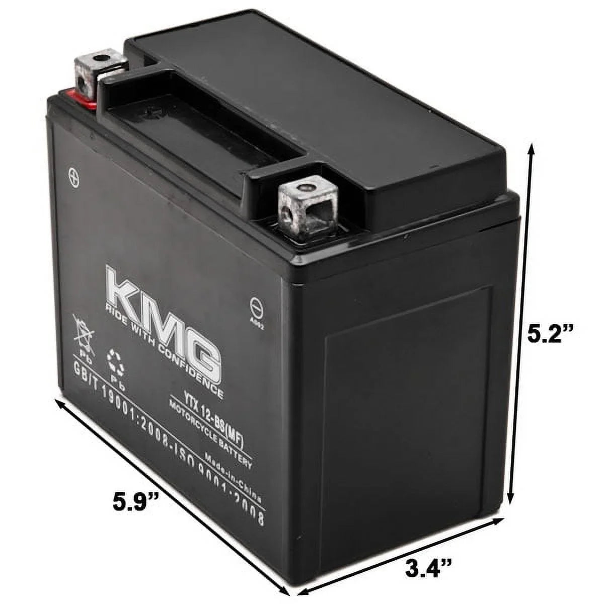 KMG Battery Compatible with Suzuki 1000 GSX-R1000 2001-2004 YTX12-BS Sealed Maintenance Free Battery High PerFormance 12V SMF OEM Replacement Powersport Motorcycle ATV Scooter Snowmobile