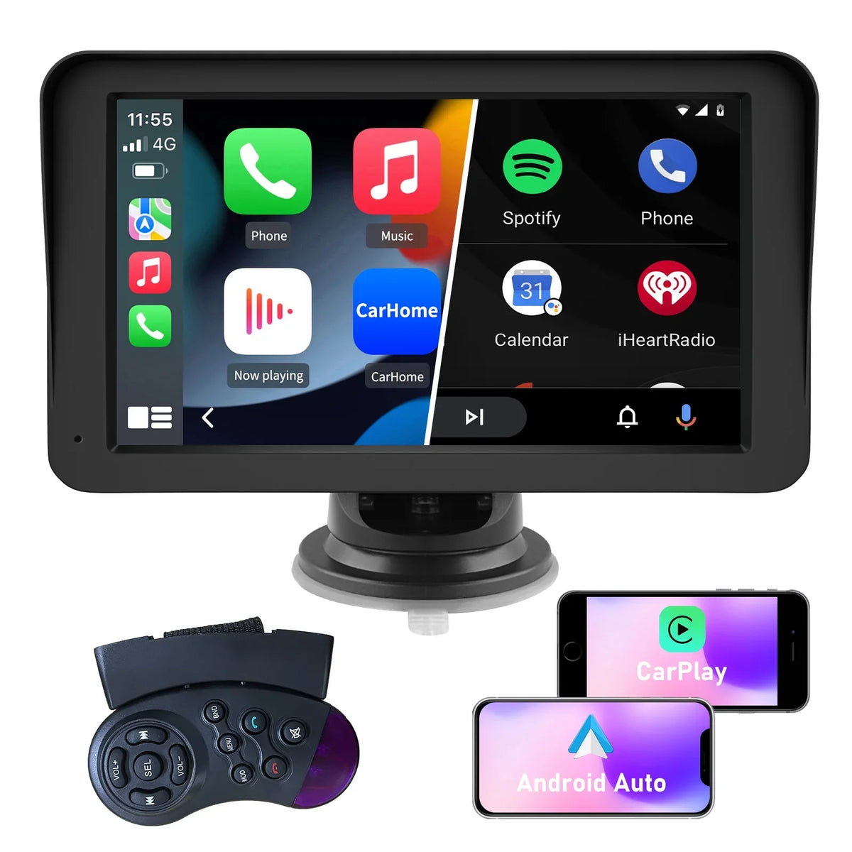 Awesafe 7 inch Touch Screen Wireless Apple Carplay Car Stereo with Android Auto Support Bluetooth , GPS Navigation,FM Audio, Music, Video
