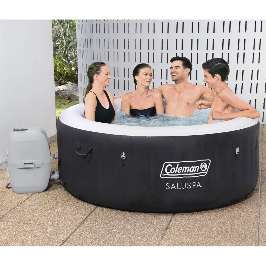 Coleman SaluSpa 4 Person InfLatitudeable Hot Tub Spa with 12 Filter Cartridges