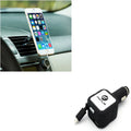 Air Vent Magnetic Car Mount w 4.8Amp Retractable Charger for LG K8+ (2018) - Motorola Moto G5 PLUS (XT1687) E5 Plus E4 PLUS G6 Play, Droid Turbo 2 - Samsung Galaxy Sky, S7 S6 S5, On5