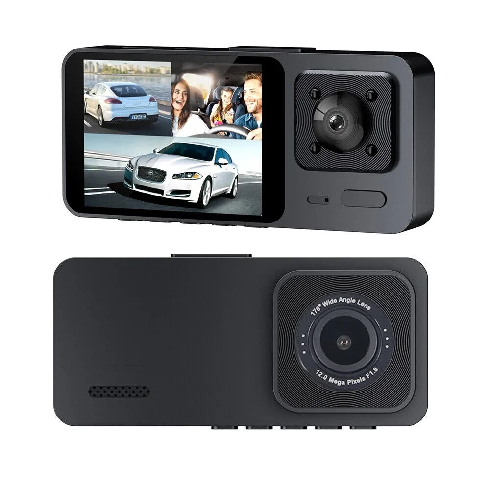 G·PEH HD Dual Lens Car Dash Cam Front/Rear/Inside Video Recorder Camera G-sensor