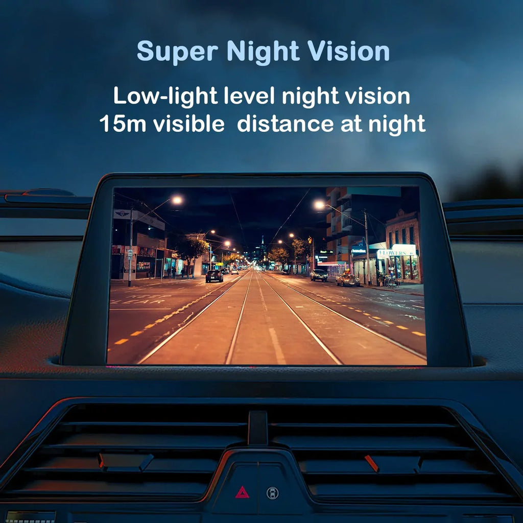 CAM123 Backup Camera Frame License PLatitudee HD Night Vision Rear View 170° Angle Waterproof Compatible with Jensen Car Radio CAR110W CAR710 CAR710X CAR8000 CAR910W CAR910X CDR7011 CM901MIR CMR2720