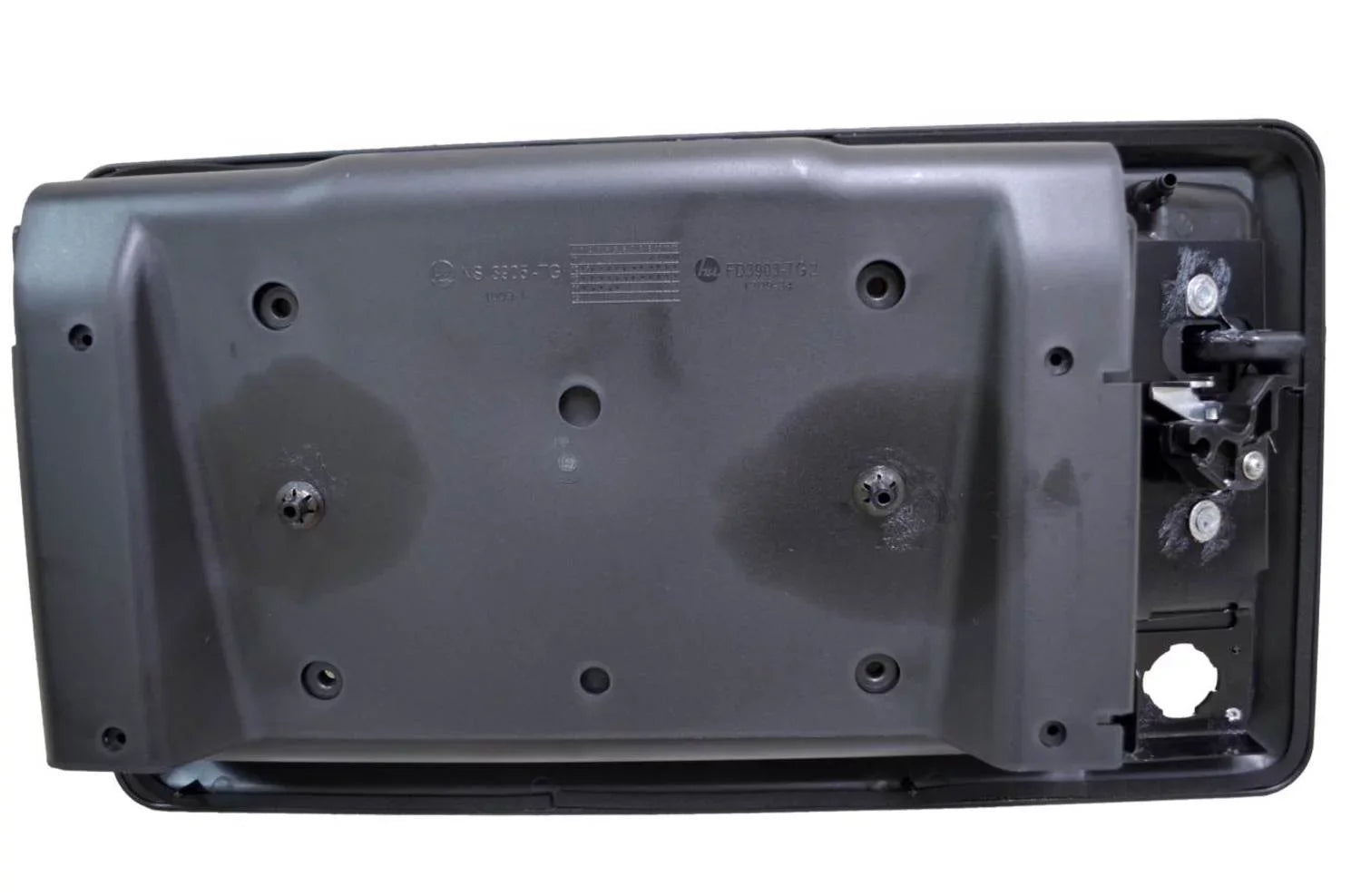PT Auto Warehouse FO-3903A-TG2 - Tailgate License PLatitudee Bracket Holder Outside Cargo Door Handle, Textured Black - with Camera Hole Fits select: 2008-2018 FORD ECONOLINE