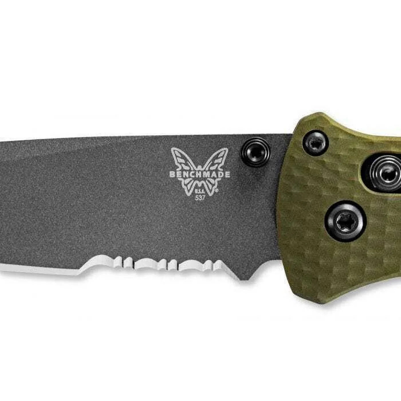 Benchmade 537SGY-1 Bailout Axis Serrated Tanto Grey Coated  CPM-M4 Super Tool Steel Knife