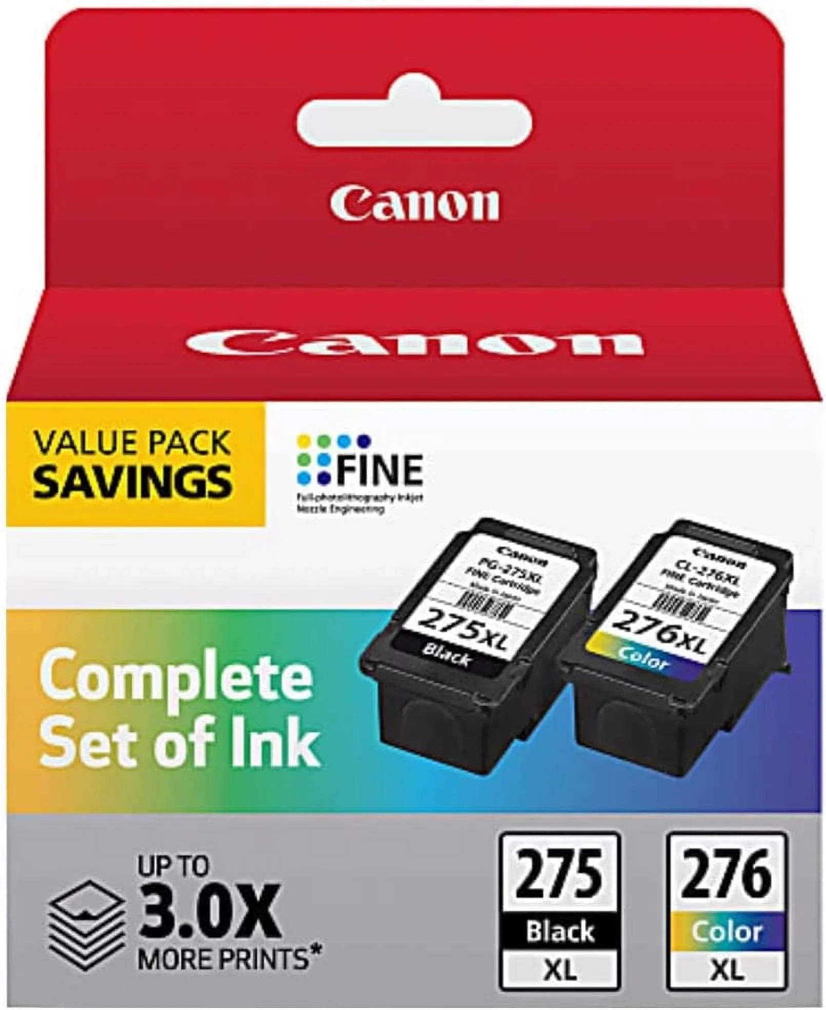 Canon Multicolor Ink for Printer PG-275 XL / CL-276 XL Compatible to PIXMA TS3520, TS3522 and TR4720 Printers