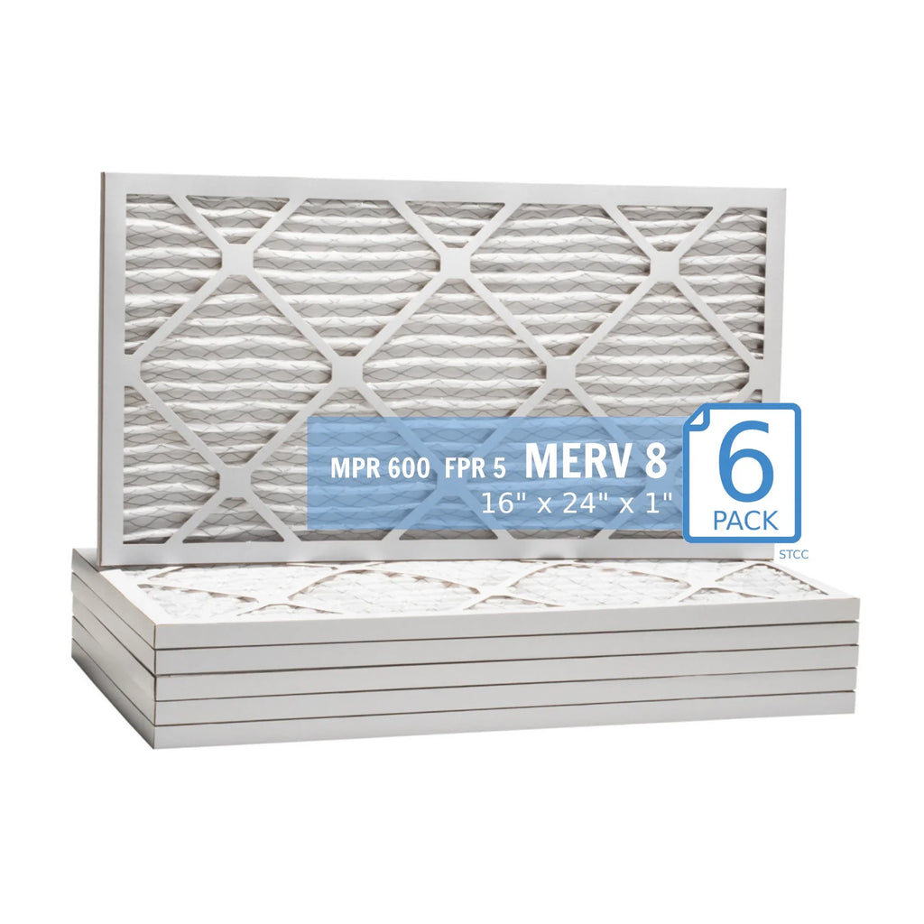 16x24x1, PuroLatitudeor / Air Guard  Hi-E 40 Extended Surface Pleated Air Filter, Mechanical MERV 8, (6 Pack)