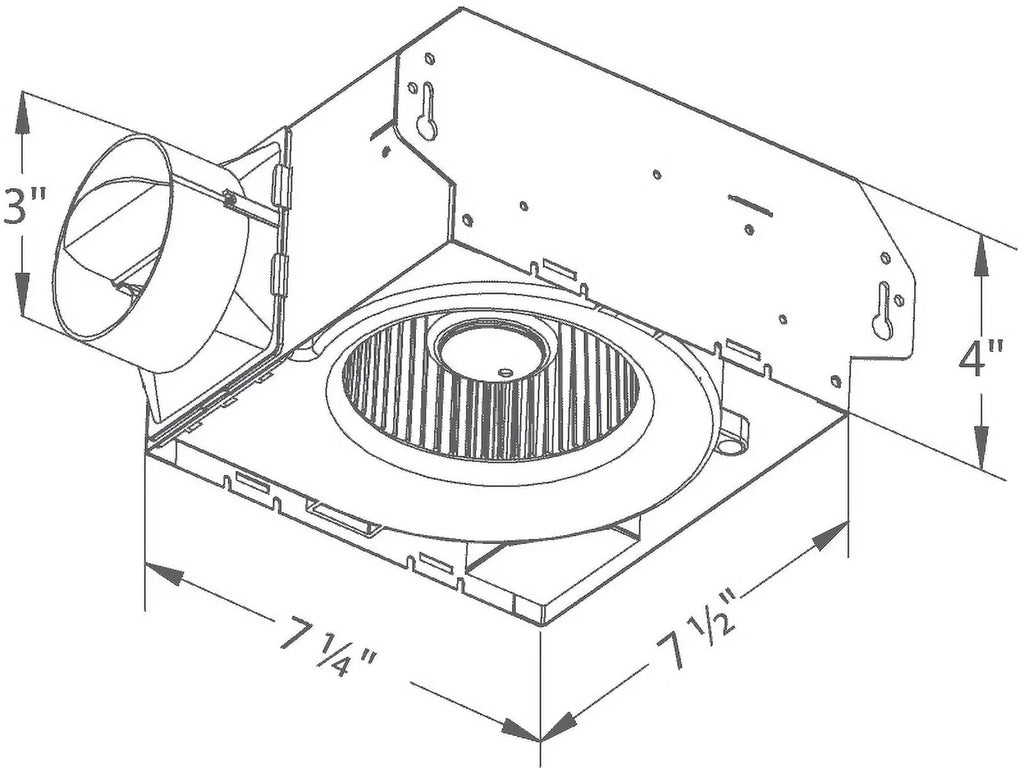 Delta Breez SLM70 7.5 Inch Slim VentiLatitudeion Bathroom Fan 70 CFM 2.0 Sones