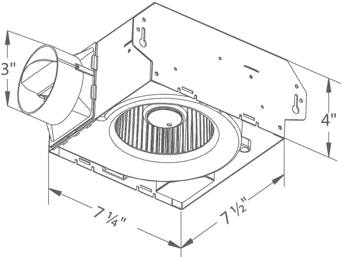Delta Breez SLM70 7.5 Inch Slim VentiLatitudeion Bathroom Fan 70 CFM 2.0 Sones