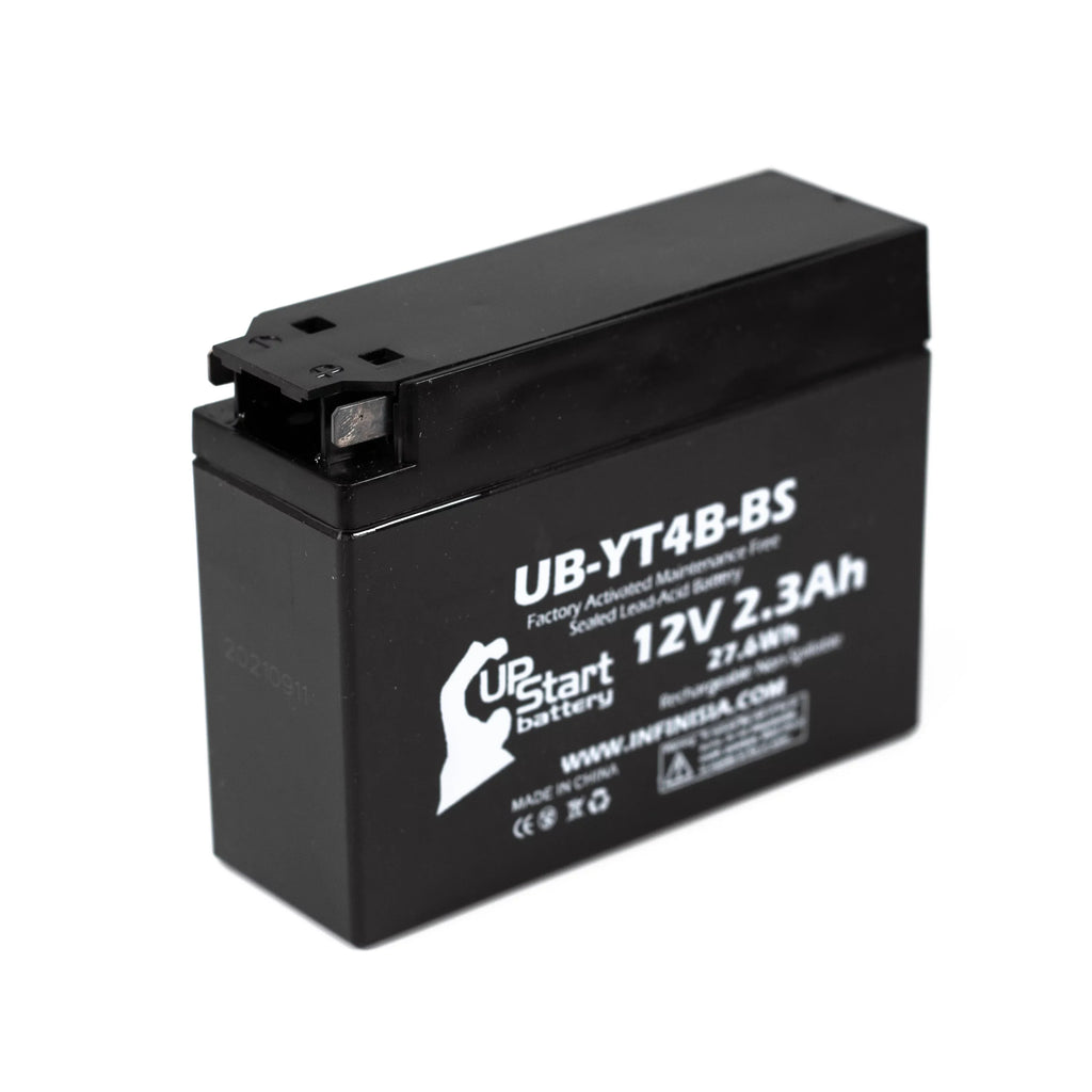 5-Pack UpStart Battery Replacement for 2005 Yamaha SR400 400CC Factory Activated, Maintenance Free, Motorcycle Battery - 12V, 2.3Ah, UB-YT4B-BS