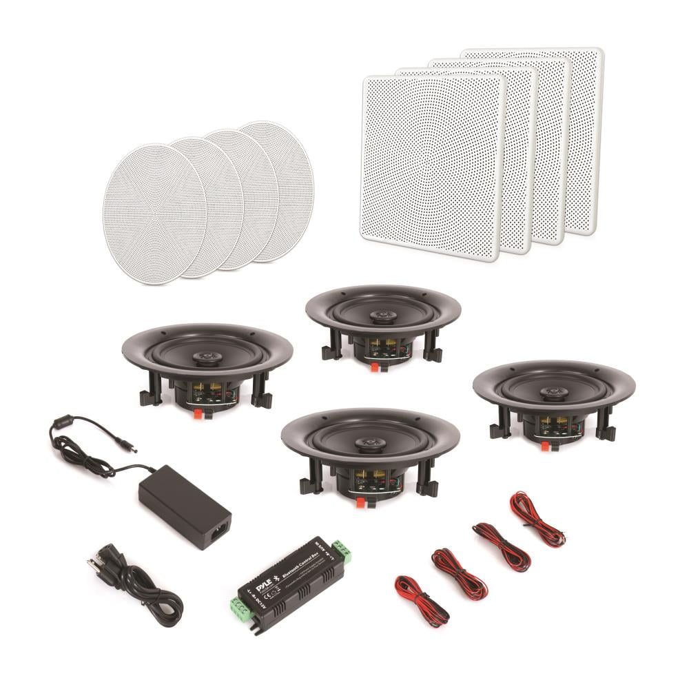 Pyle Audio 6.5 In 2 Way 200W Flush Mount Bluetooth Ceiling Wall Speakers, 4 Pack (4 Pack)