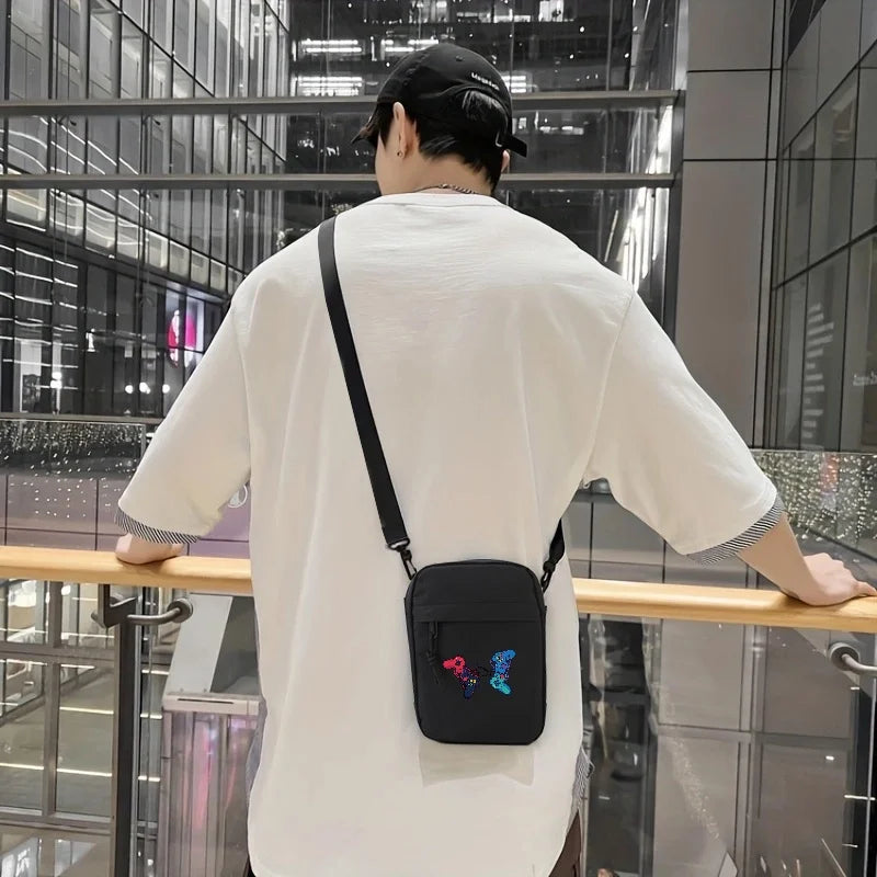 moocr Games Handle Print Lightweight Casual Sling Bag With Detachable Shoulder Strap  Men‘s And Women‘s Crossbody Bag For Travel & Daily Commute & Outdoor Sports