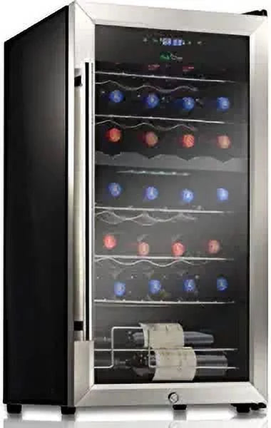 NutriChef 28 Bottle Compressor Cooler Dual-Zone Refrigerator Cooling System