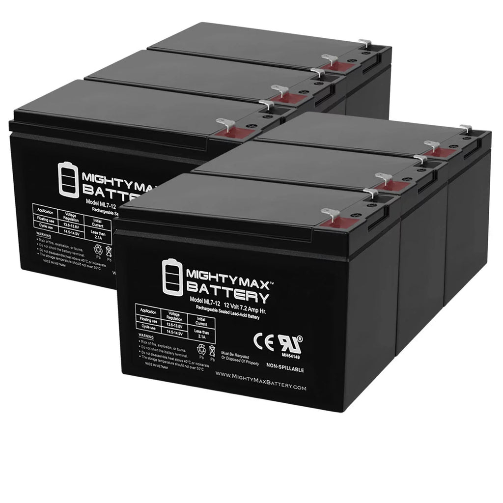 12V 7.2AH SLA Battery Replaces Sea-Doo ZS06 EVX1272F2 GP1272 - 6 Pack