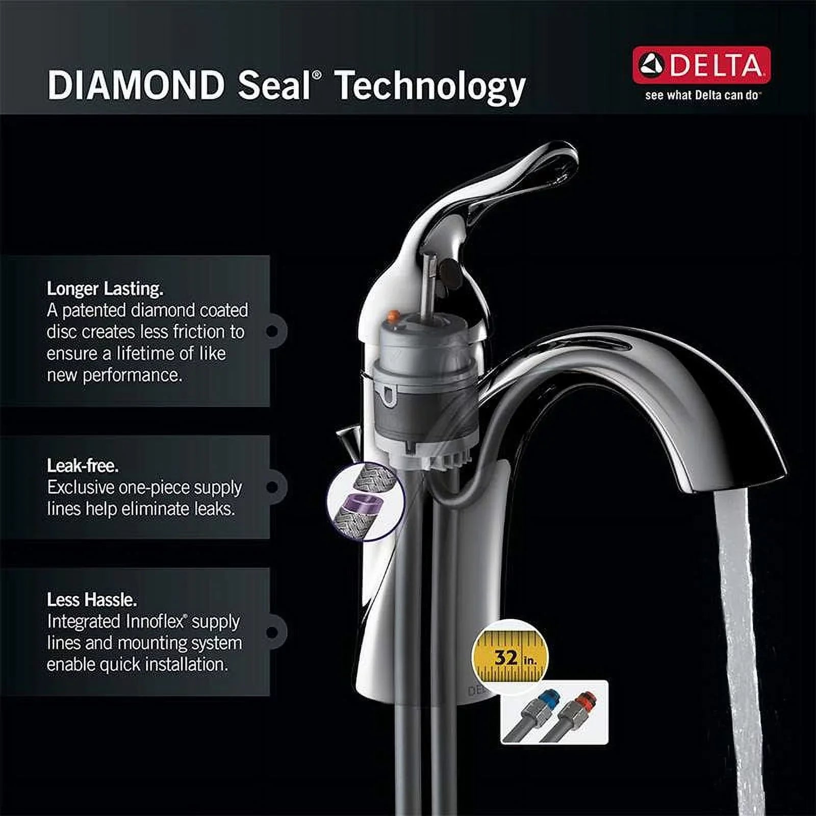 Delta 400LF-HDF Kitchen Faucet with Side Spray and Diamond Seal Technology, Chrome