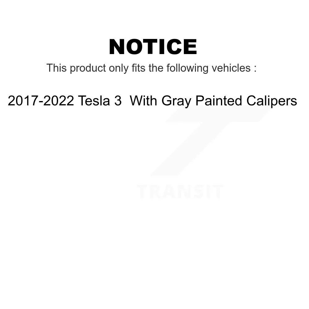 Front Ceramic Disc Brake Pads TEC-2195 For 2017-2022 Tesla 3 With Gray Painted Calipers