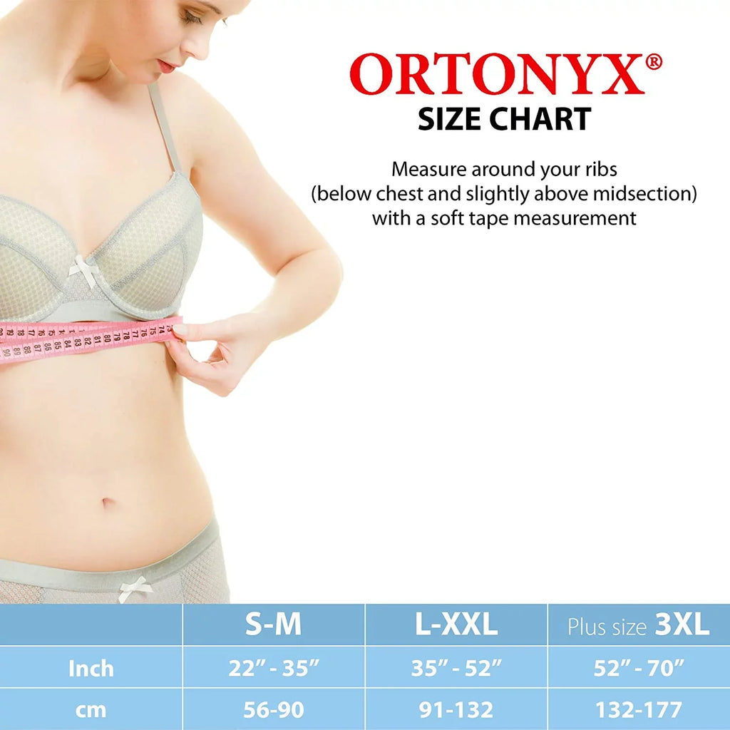ORTONYX 6.25" Broken Rib Brace Unisex - Elastic Chest Wrap Comppression Support Belt - Rehabilitation of Cracked, Fractured, Dislocated Ribs Post-Surgery Aid Plus Size 3XL Black / ACOX5226-BK-3XL