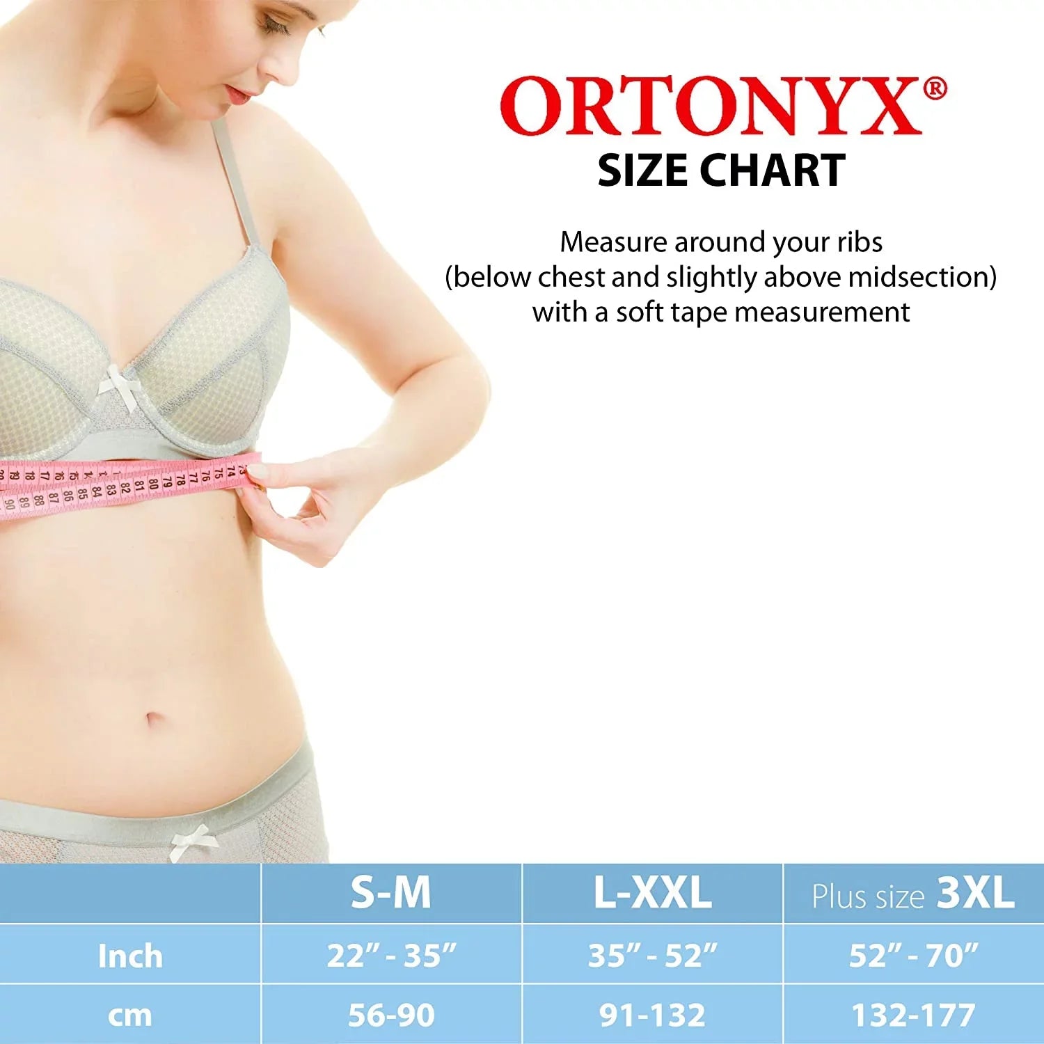 ORTONYX 6.25" Broken Rib Brace Unisex - Elastic Chest Wrap Comppression Support Belt - Rehabilitation of Cracked, Fractured, Dislocated Ribs Post-Surgery Aid Plus Size 3XL Black / ACOX5226-BK-3XL