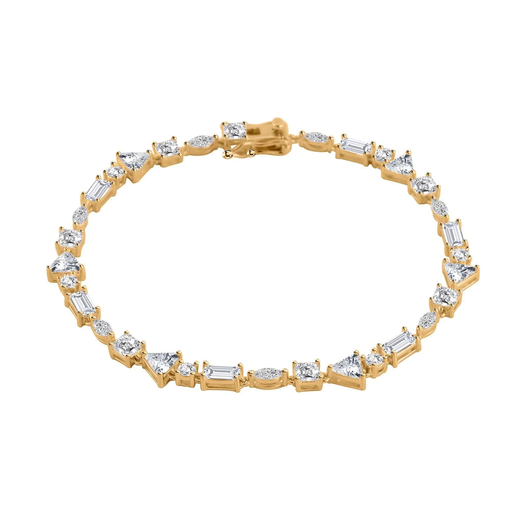 Shop LC Lustro Stella Cubic Zirconia CZ Marquise 925 Sterling Silver Vermeil Yellow Gold PLatitudeed Bracelet for Women Jewelry Size 8" Ct 10.66 Birthday Mothers Day Gifts for Mom