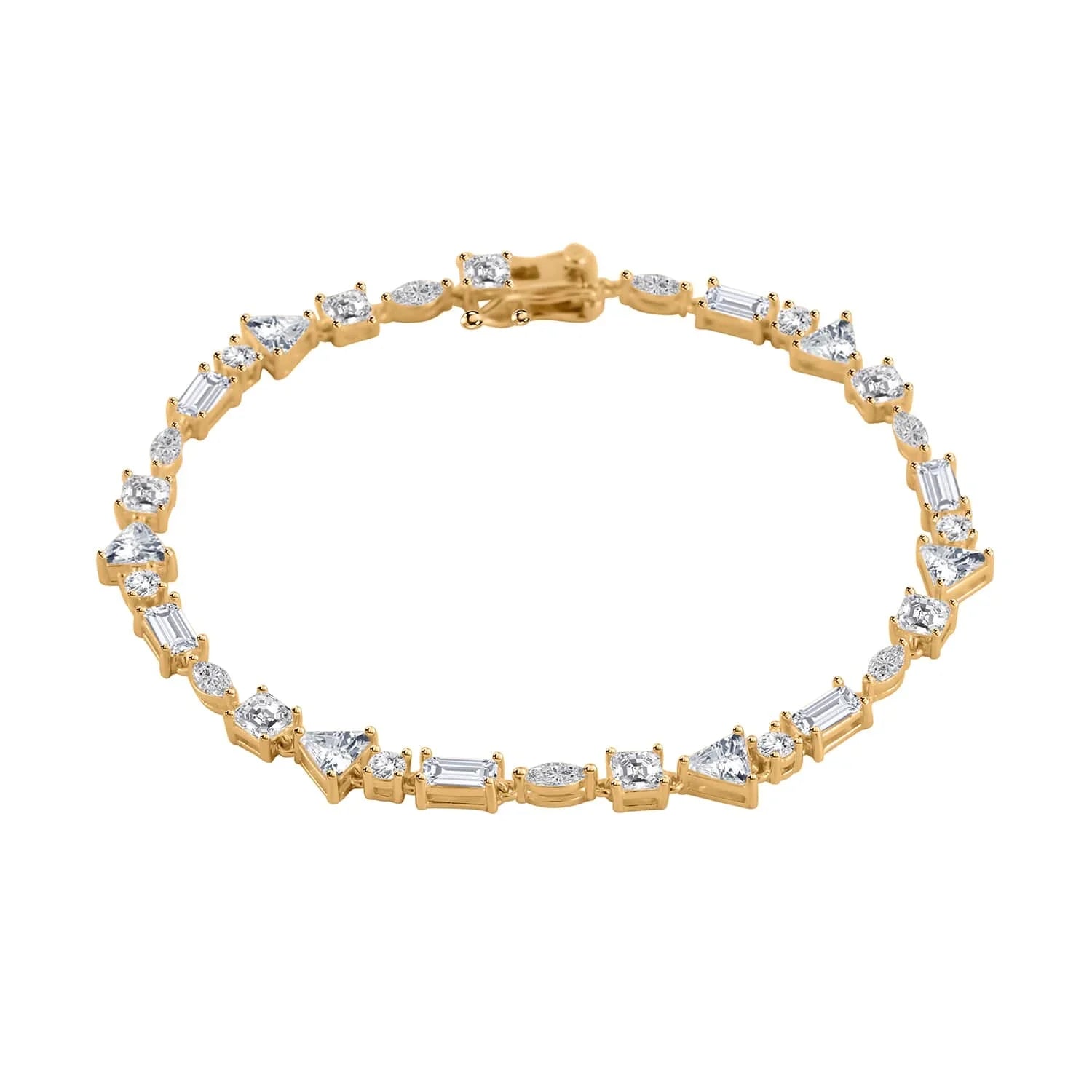 Shop LC Lustro Stella Cubic Zirconia CZ Marquise 925 Sterling Silver Vermeil Yellow Gold PLatitudeed Bracelet for Women Jewelry Size 8" Ct 10.66 Birthday Mothers Day Gifts for Mom
