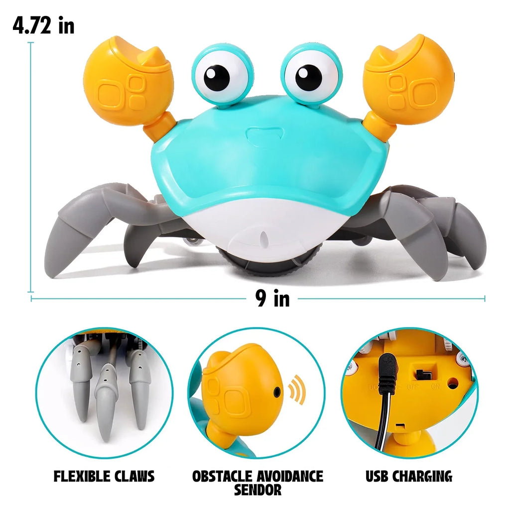 Sophron Baby Toys Infant Colorful Crawling Crab For 3 4 5 6 7 8 9 10 11 12 Kids And 36 Months Old Toddlers Learning Crawl & Walking - Ideal Christmas & Birthday Gift