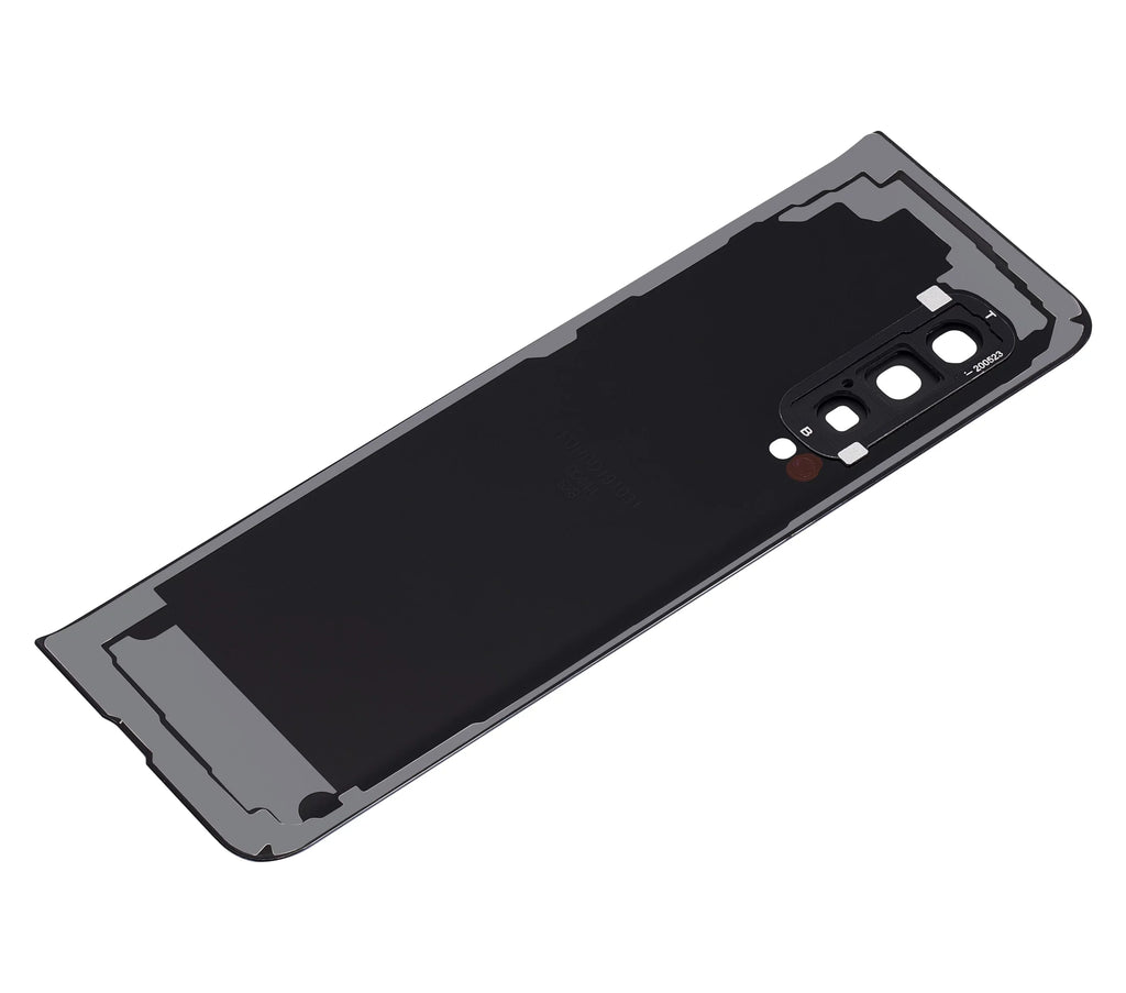 Replacement Back Cover Glass With Camera Lens Compatible For Samsung Galaxy Fold 4G (F900) (Aftermarket Plus) (Cosmos Black)