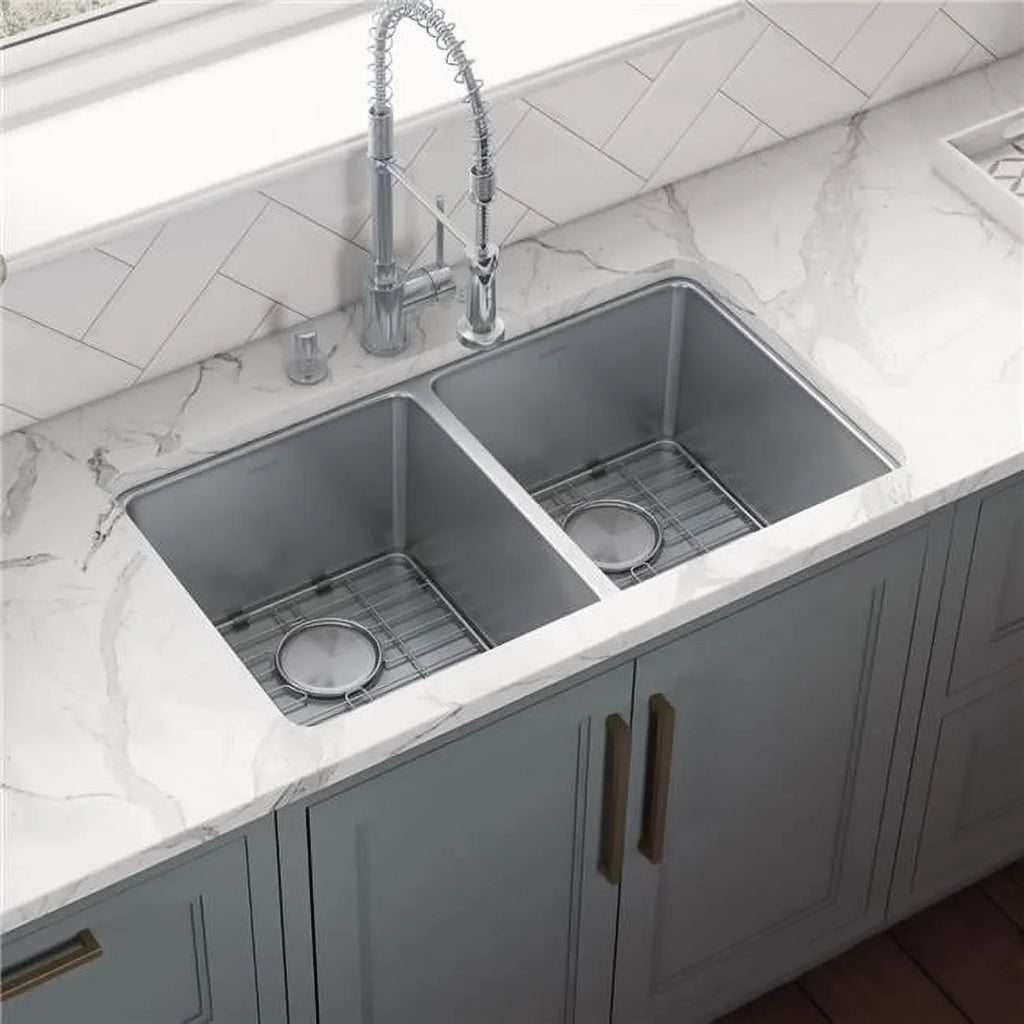 Ruvati USA RVM5099 31 in. Undermount 50-50 Double Bowl 16 Gauge Stainless Steel Kitchen Sink