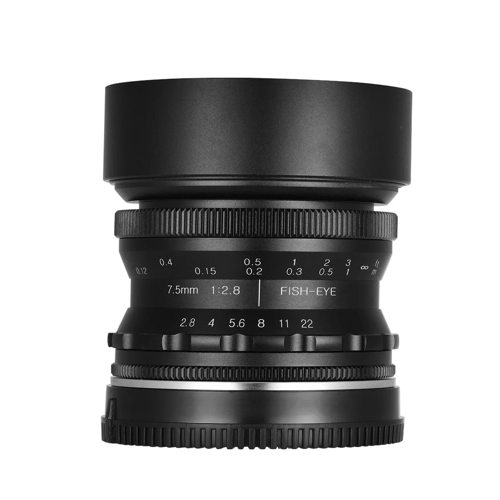 Andoer Camera lens,Fisheye Lens 180° Wide Aperture Lens Compatible With Wide Aperture E-mount Camera A6600 A6100 With Aps-c Frame Camera A6600 7.5mm F2.8 Manual A6500 A6300 A6000 Lens 180° Wide