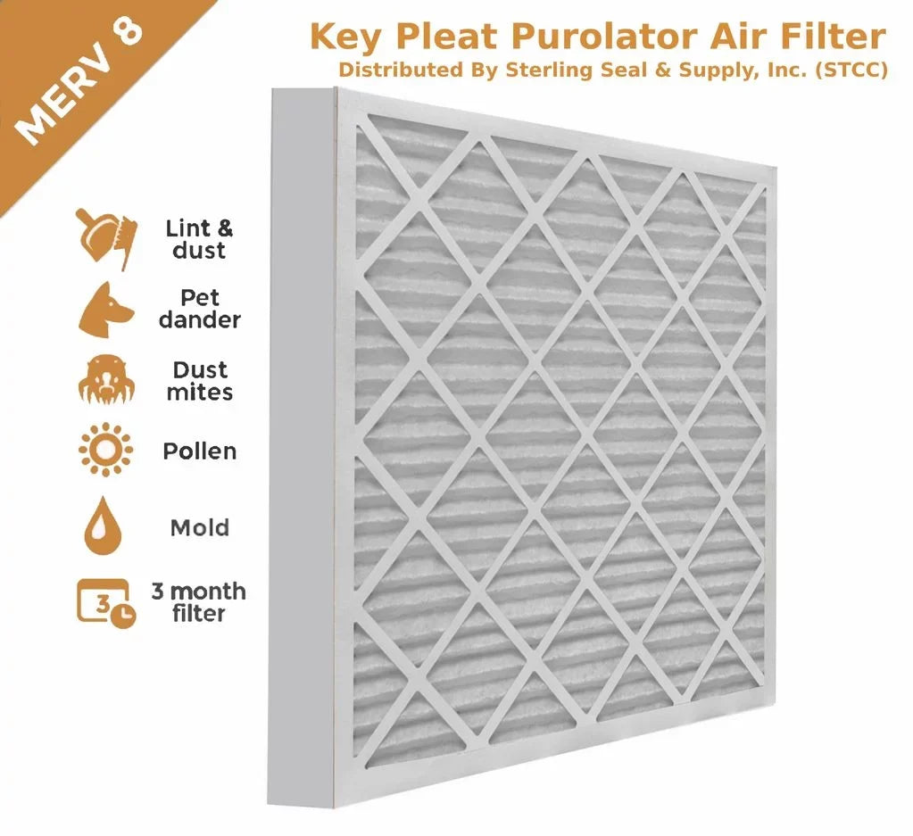16x25x2 PuroLatitudeor / Air Guard  Pleated Air Filter - MERV 8 (6 Pack)