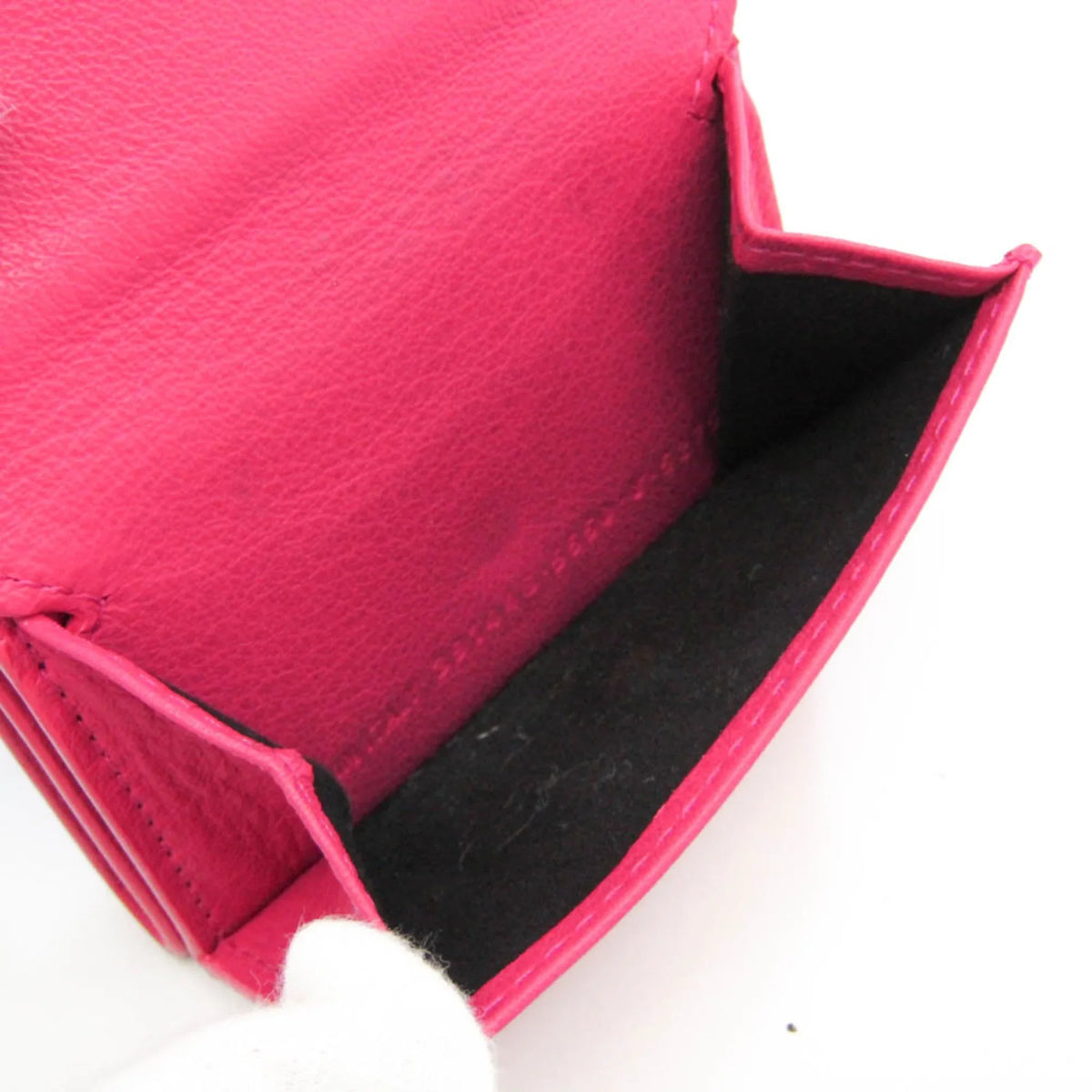 Pre-Owned Balenciaga Papier Mini 391446 Women's Leather Wallet (tri-fold) Pink (Good)
