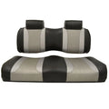 MadJax Tsunami Golf Cart Front Seat Cushions for Yamaha G29/Drive and Drive2 |Black/Liquid Silver Rush/Liquid Silver Wave |2007 - up