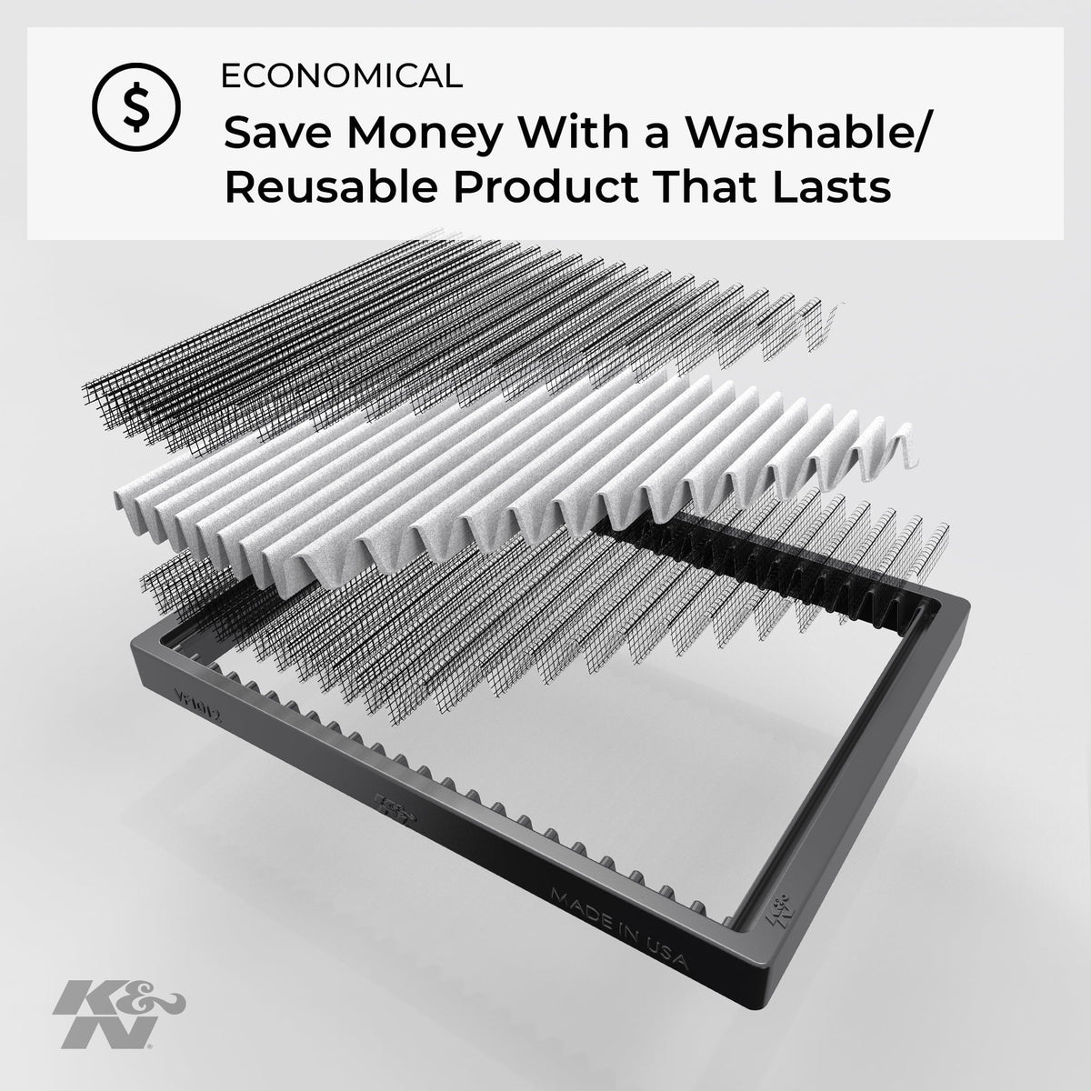 K&N Cabin Air Filter: Washable and Reusable: Designed For Select Freightliner Vehicle Models, VF8000 Fits select: 2003-2005 SPRINTER 2500 SPRINTER, 2005-2021 FREIGHTLINER SPRINTER