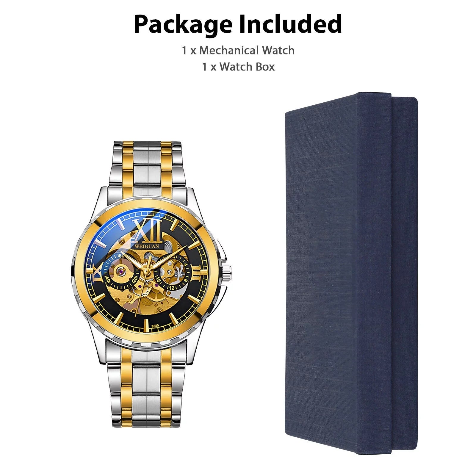 Men Luxury Watch Automatic Mechanical Stainless Steel Business Waterproof Wrist