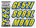 STIFFIE Techtron Yellow/Navy 3" Alpha-Numeric Identification Custom Kit Registration Numbers & Letters Marine Stickers Decals for Boats & Personal Watercraft PWC