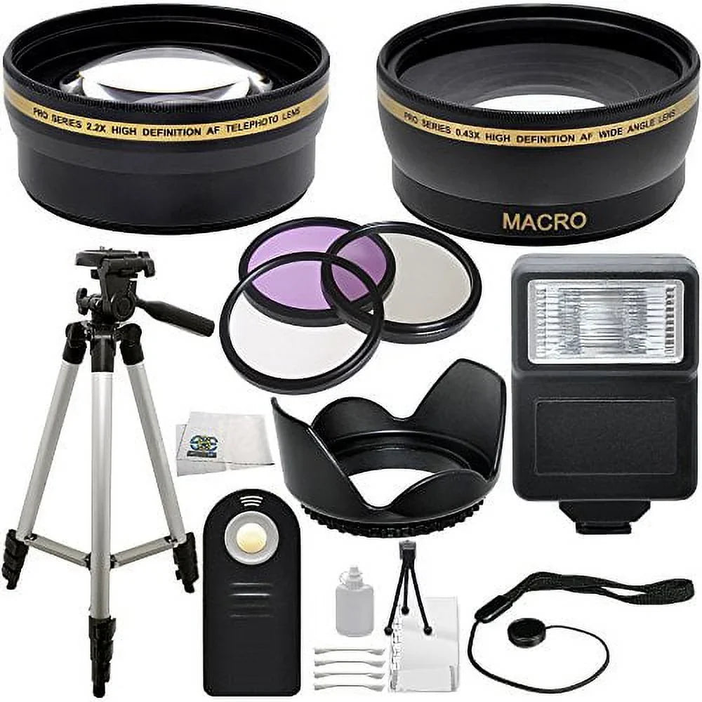 Ultimate Accessory Bundle Kit For Canon Rebel T1i, T2, T3i, T4i, T5i, T6i, T6s, SL1, 60D, 70D, 7D, 7D Mark II Digital SLR Cameras (Which Have the Following Canon Lenses - 18-55mm, 55-250mm, 75-300mm,