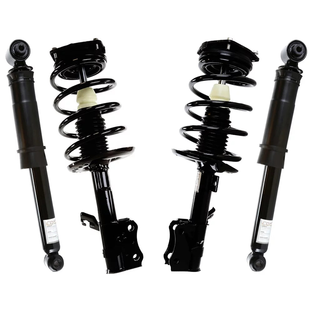 AutoShack Front & Rear Complete Strut Coil Springs and Shock Absorbers Kit Set of 4 Replacement for 2007 2008 2009 2010 2011 2012 Nissan Sentra 2.0L FWD CST100401-KS6641