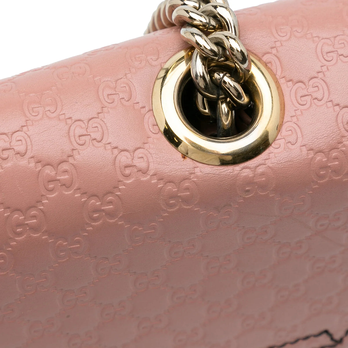 Pre-Owned Authenticated Gucci Medium Microguccissima Emily Shoulder Bag Calf Leather Pink Unisex (Good)