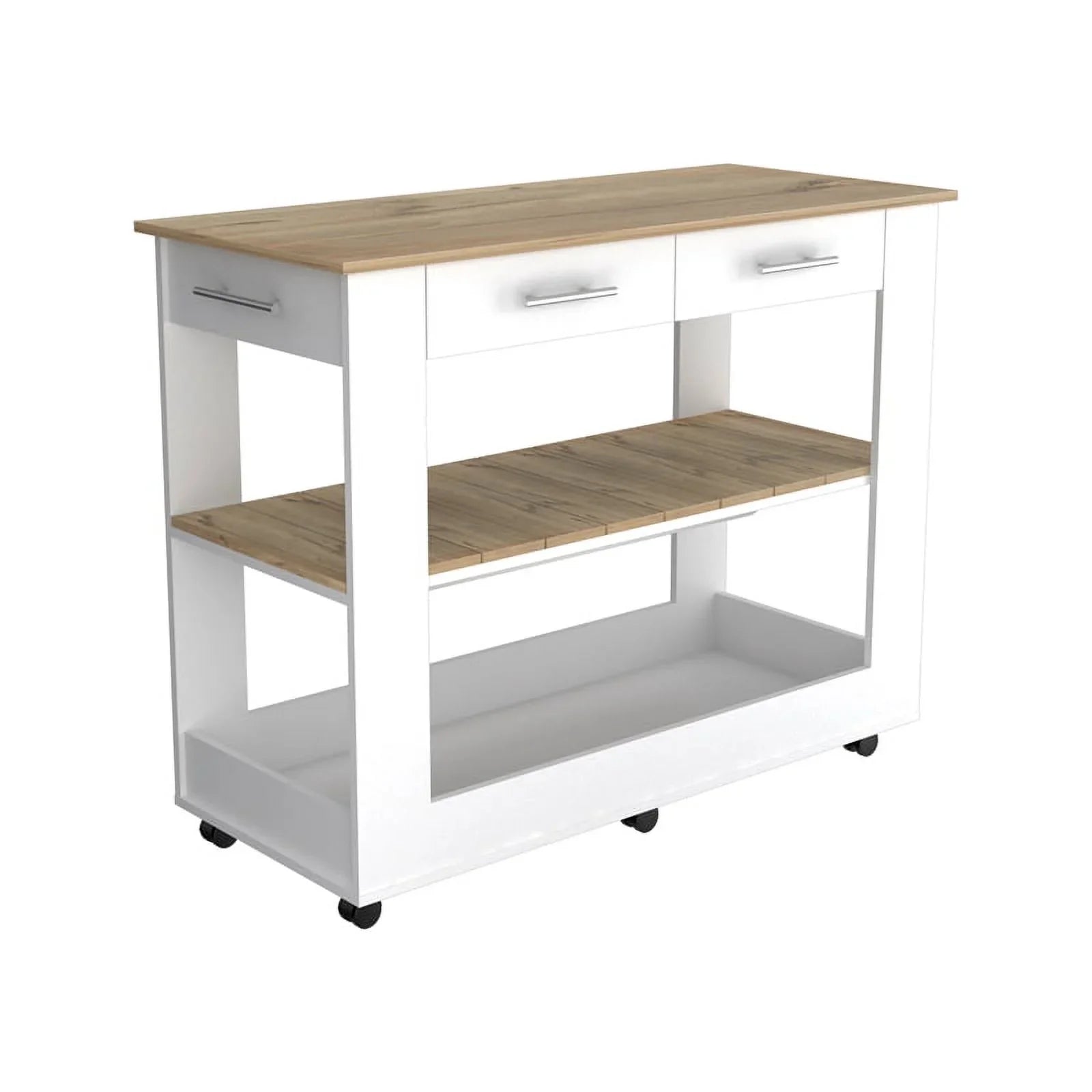 Home Square 2-Piece Set with Wood Kitchen Island and Utility Sink