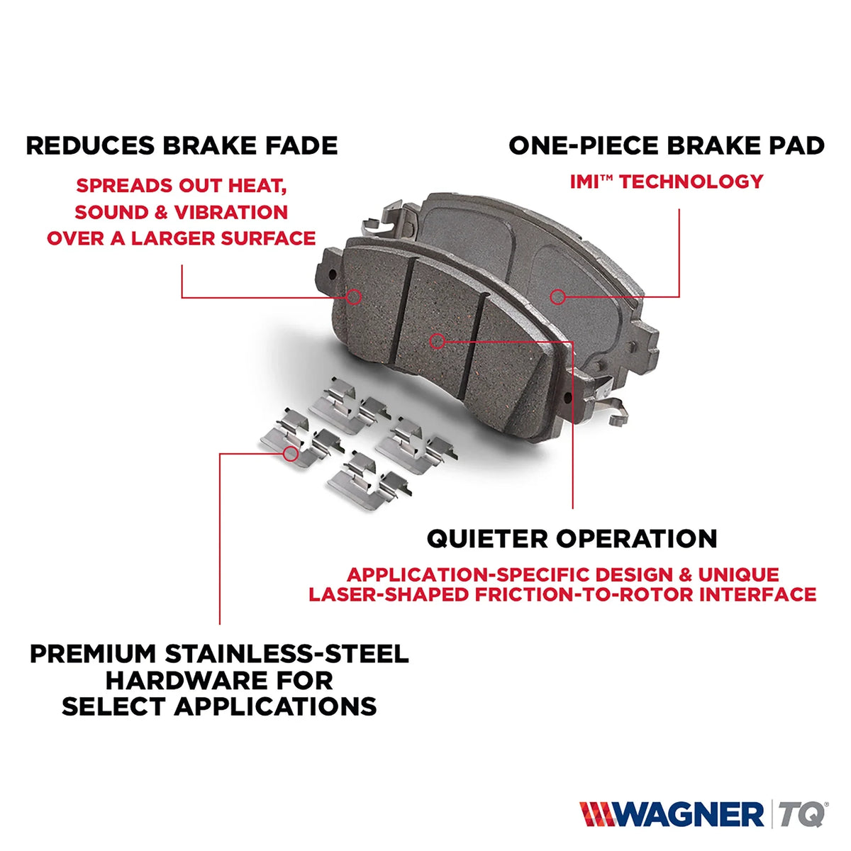 Wagner Brake ThermoQuiet Ceramic Disc Brake Pad Set Fits select: 2009-2014 HYUNDAI GENESIS, 2011 HYUNDAI EQUUS