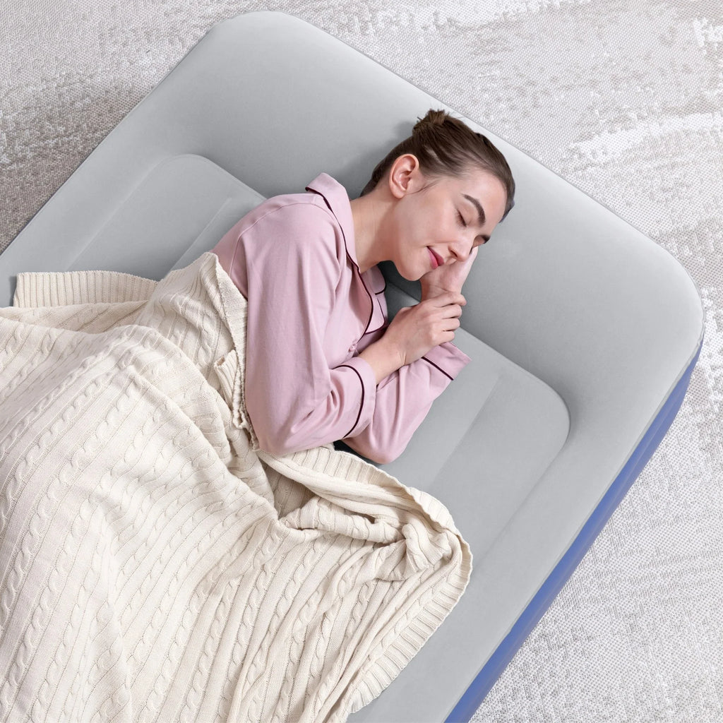 Bestway Tritech Air Mattress Twin 18” with Built-in AC Pump and Antimicrobial Coating