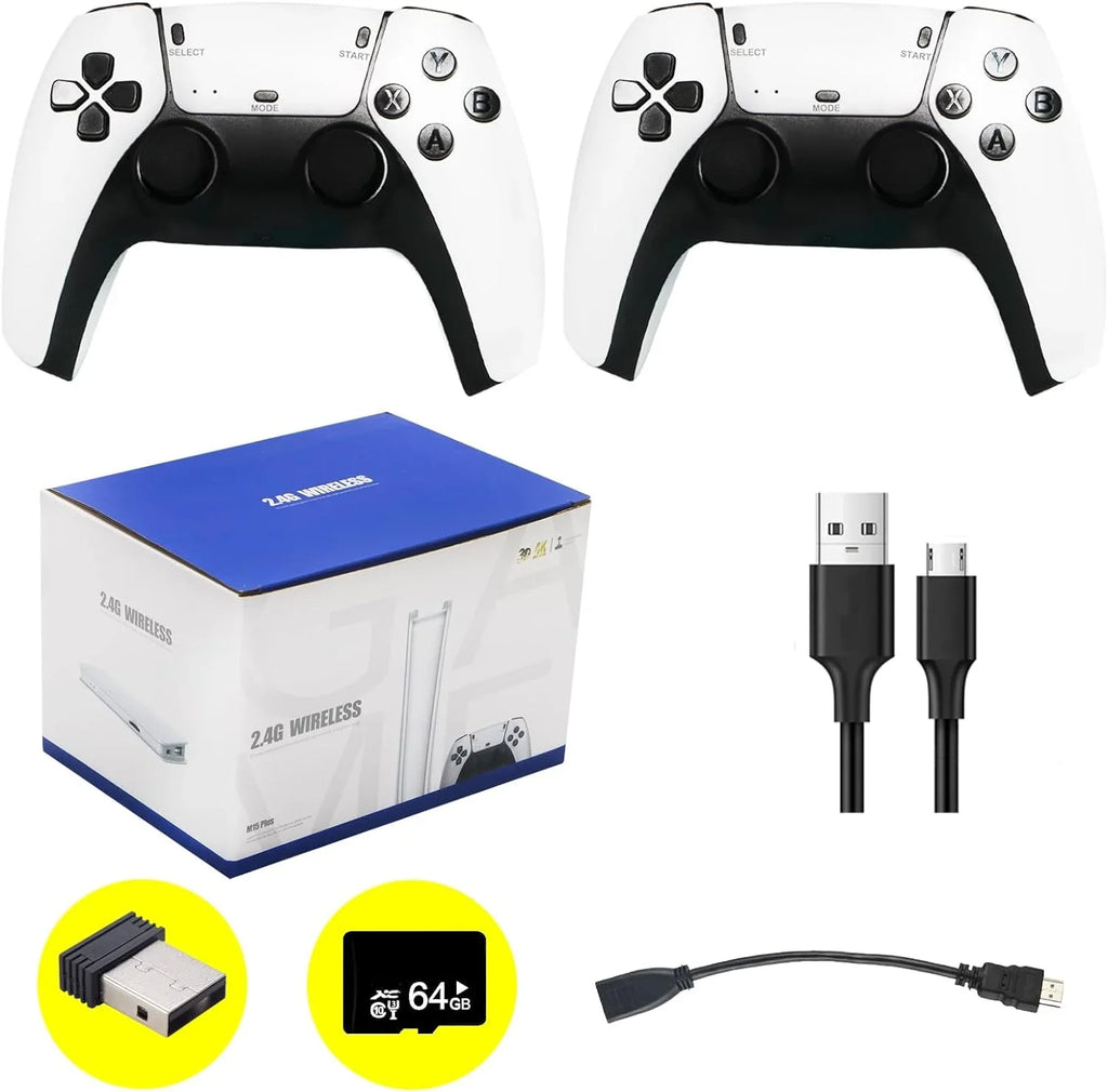 Wireless Retro Game Console, Plug and Play Video Game Stick Built in 20000+ Games,23 Classic EmuLatitudeors, 4K High Definition HD Output for TV with Dual 2.4G Wireless Controllers