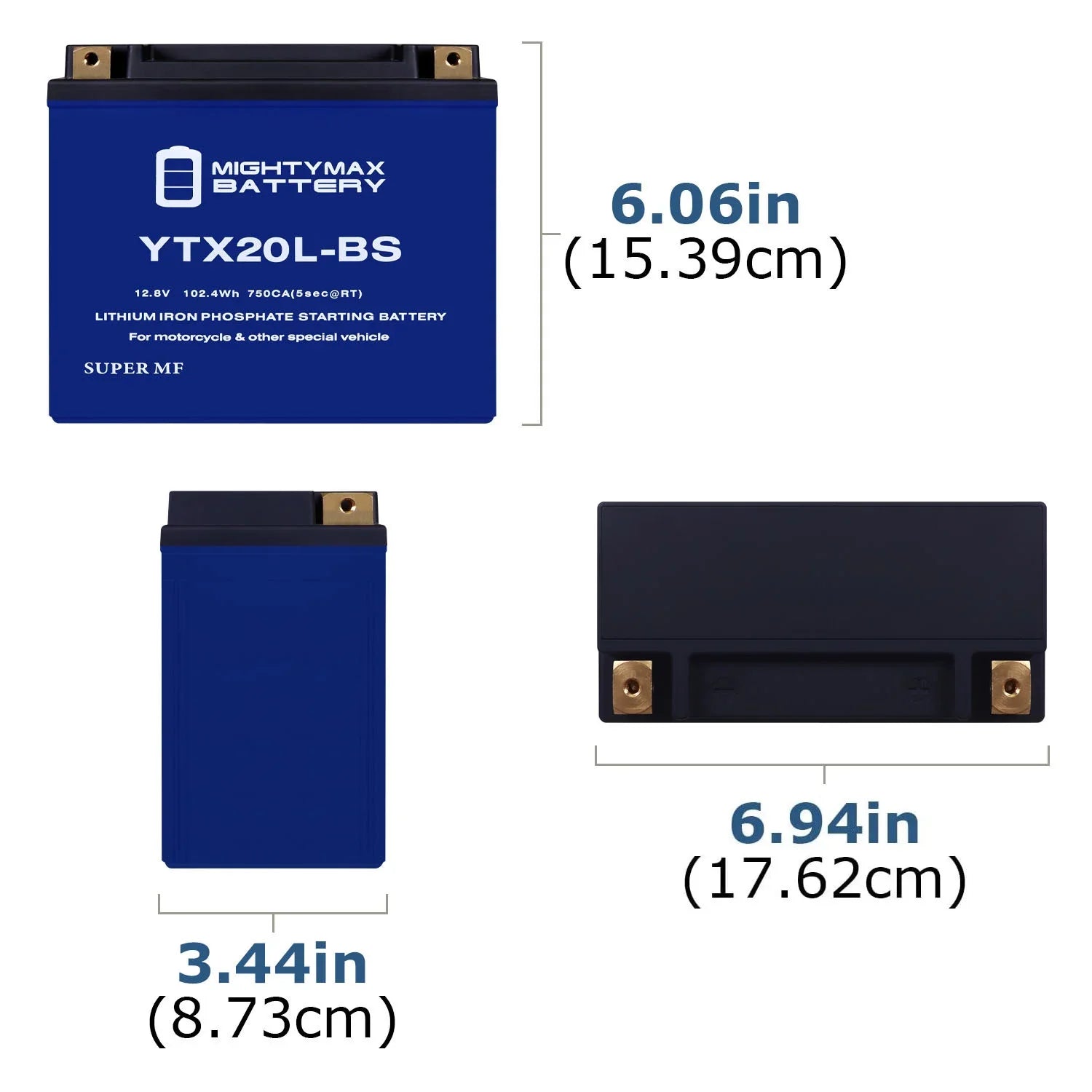 YTX20L-BS Lithium Replacement Battery compatible with Kawasaki Jet Ski JS750 SXi, SXi Pro 95-02