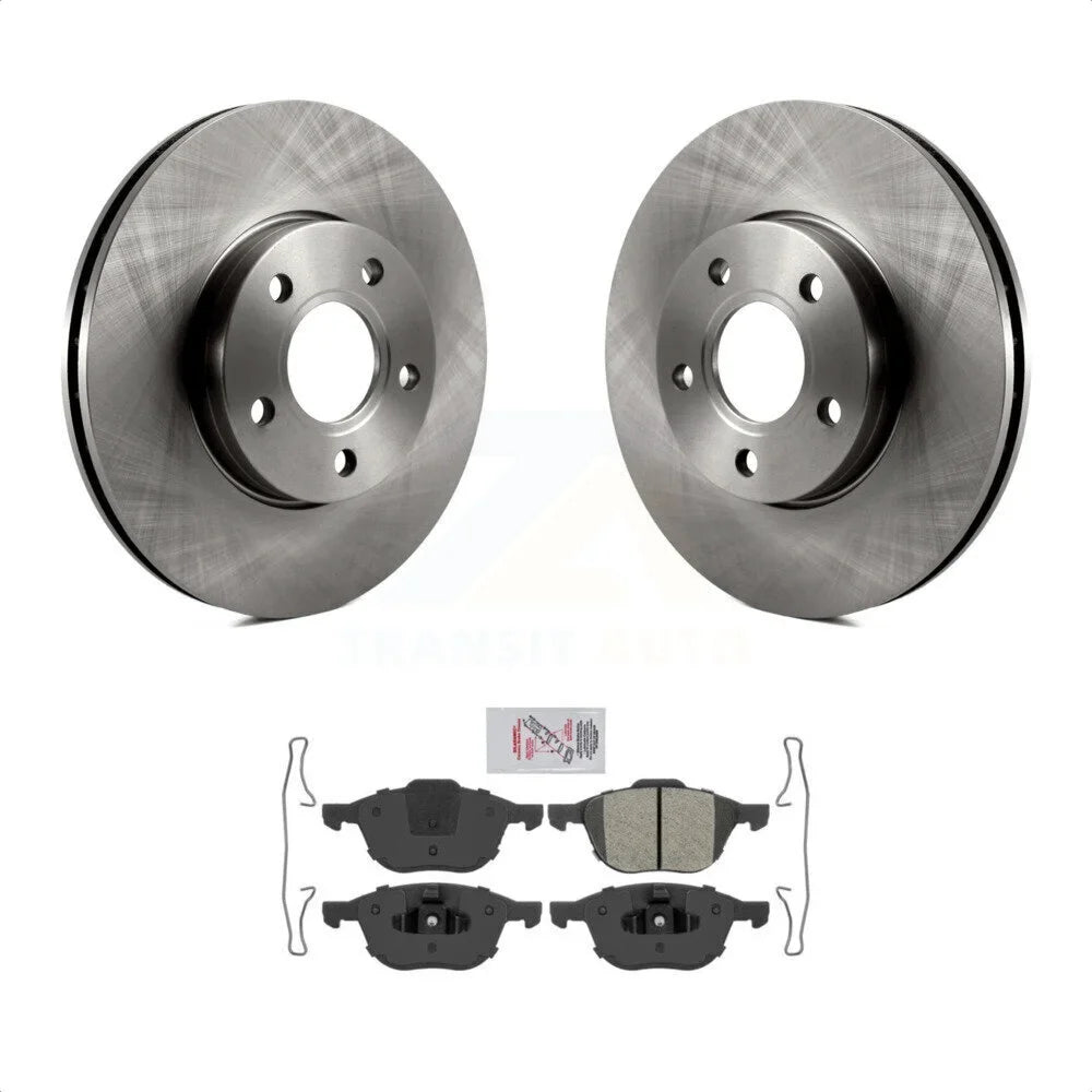 Transit Auto - Front Disc Brake Rotors And Semi-Metallic Pads Kit For Ford Focus C-Max K8A-103879