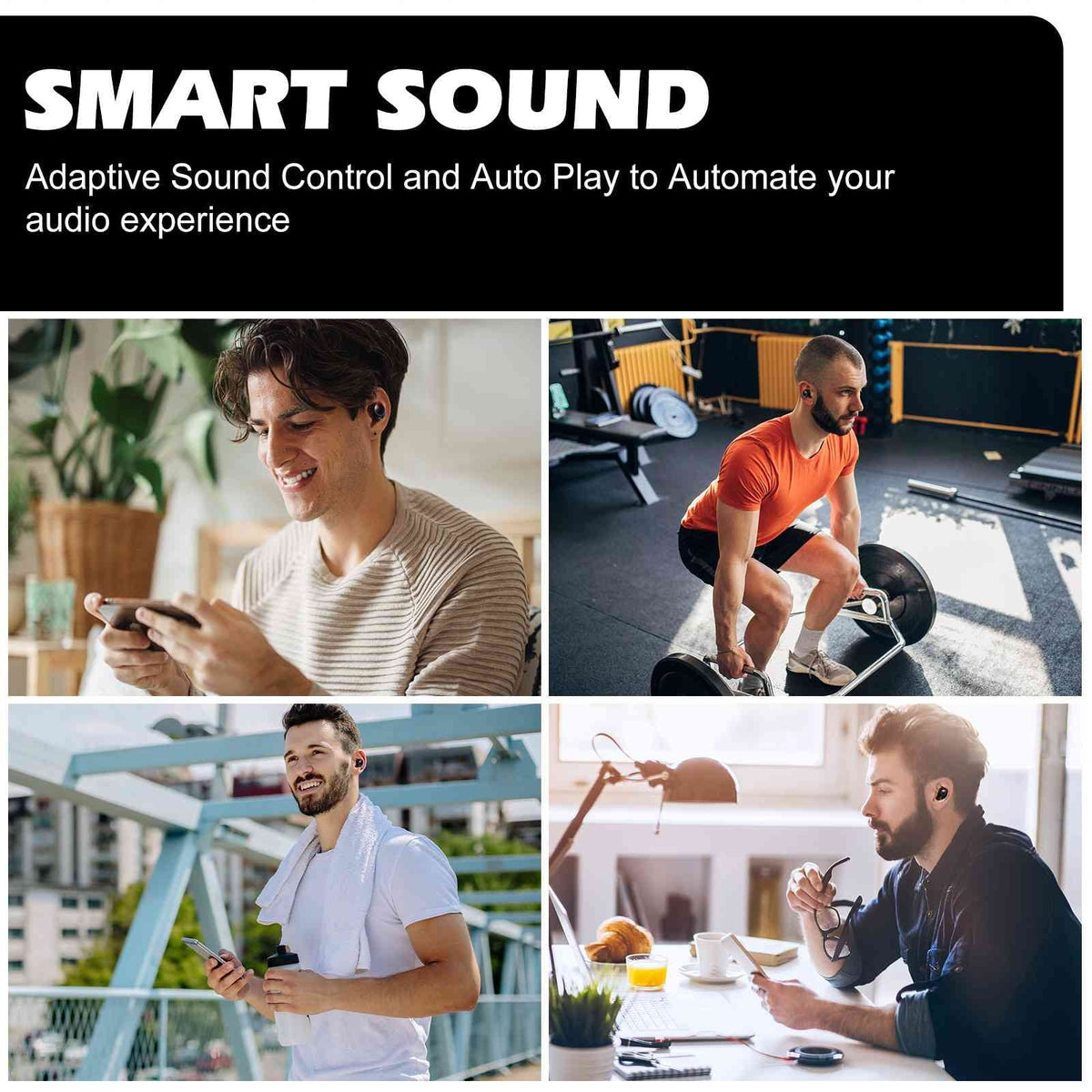 UrbanX True Wireless Bluetooth Earbuds + Charging Case, Black, Dual Connect, IPX5 Water Resistance, Bluetooth 5.2 Connection, Balanced, Bass Boost Compatible with Lenovo Tab 4 10 Plus