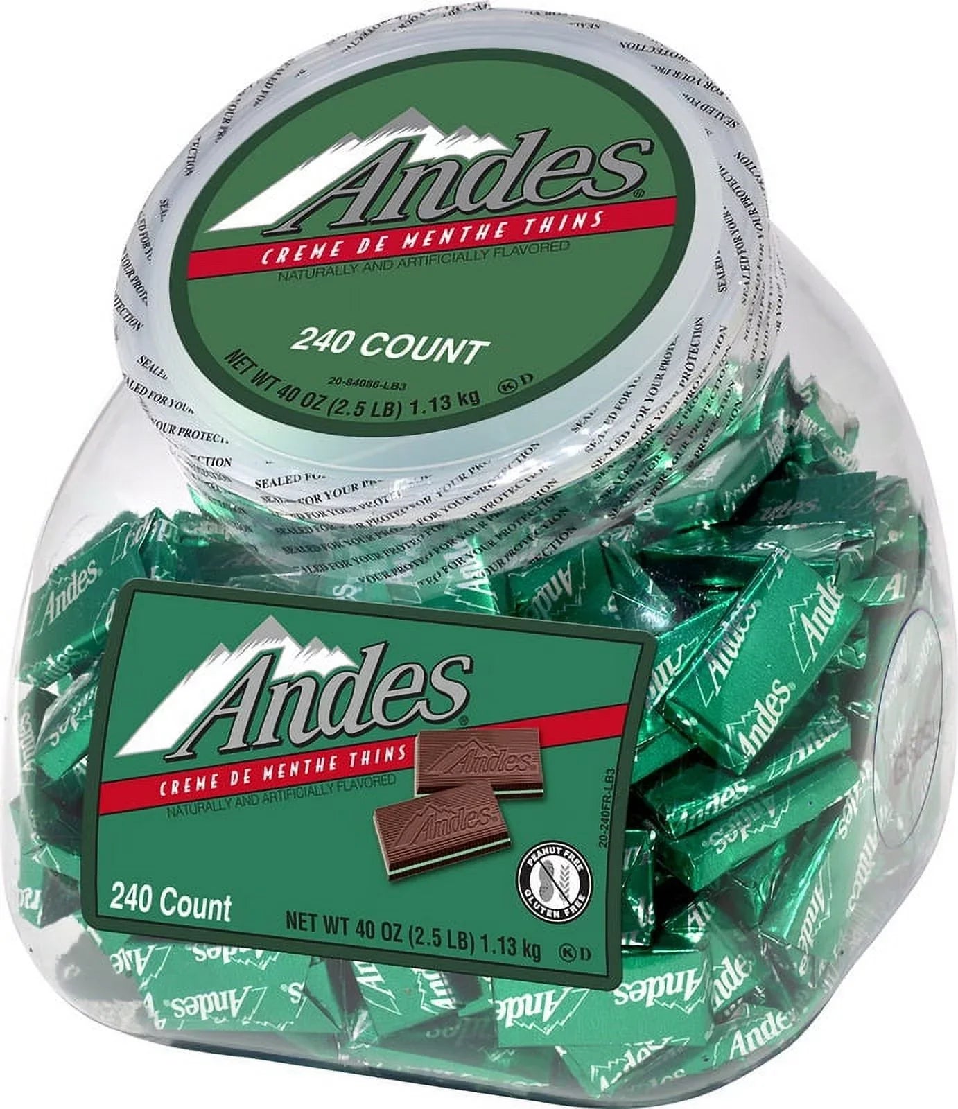 Creme De Menthe ChocoLatitudee Mint Thins, 240 Piece Tub | Bundle of 5 Each