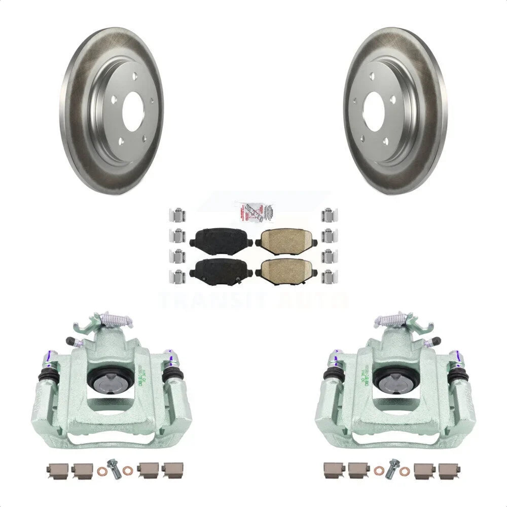 Transit Auto Rear Disc Brake Caliper Coated Rotors And Ceramic Pads Kit For 2012 Ram C/V With Single Piston Front From 03 24 12 KCG-100689N
