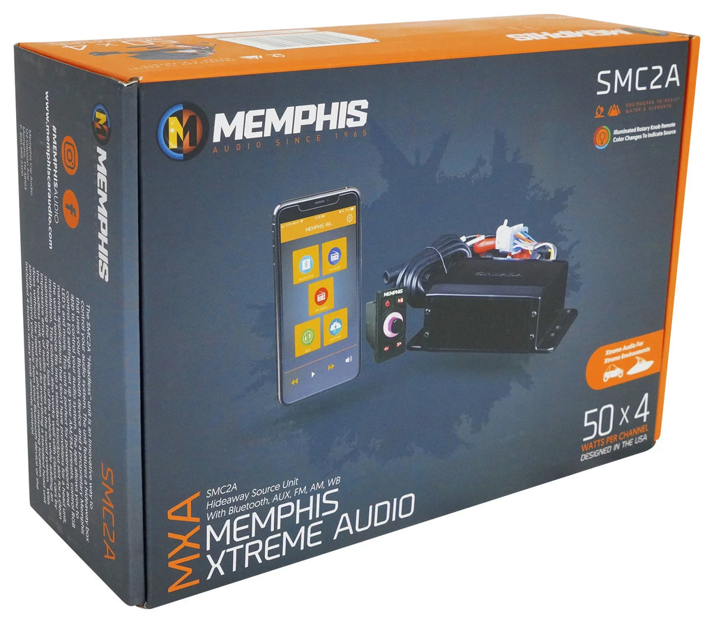 Memphis Audio SMC2A Hidden Marine Bluetooth Receiver Source Unit RZR/ATV/UTV