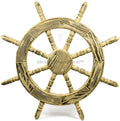 Nagina International Rustic Antique Beautiful Wall Decor Handcrafted Pine Nautical Ship Wheel | Maritime Exclusive Wall Decor (42 Inches, Junky Brown)