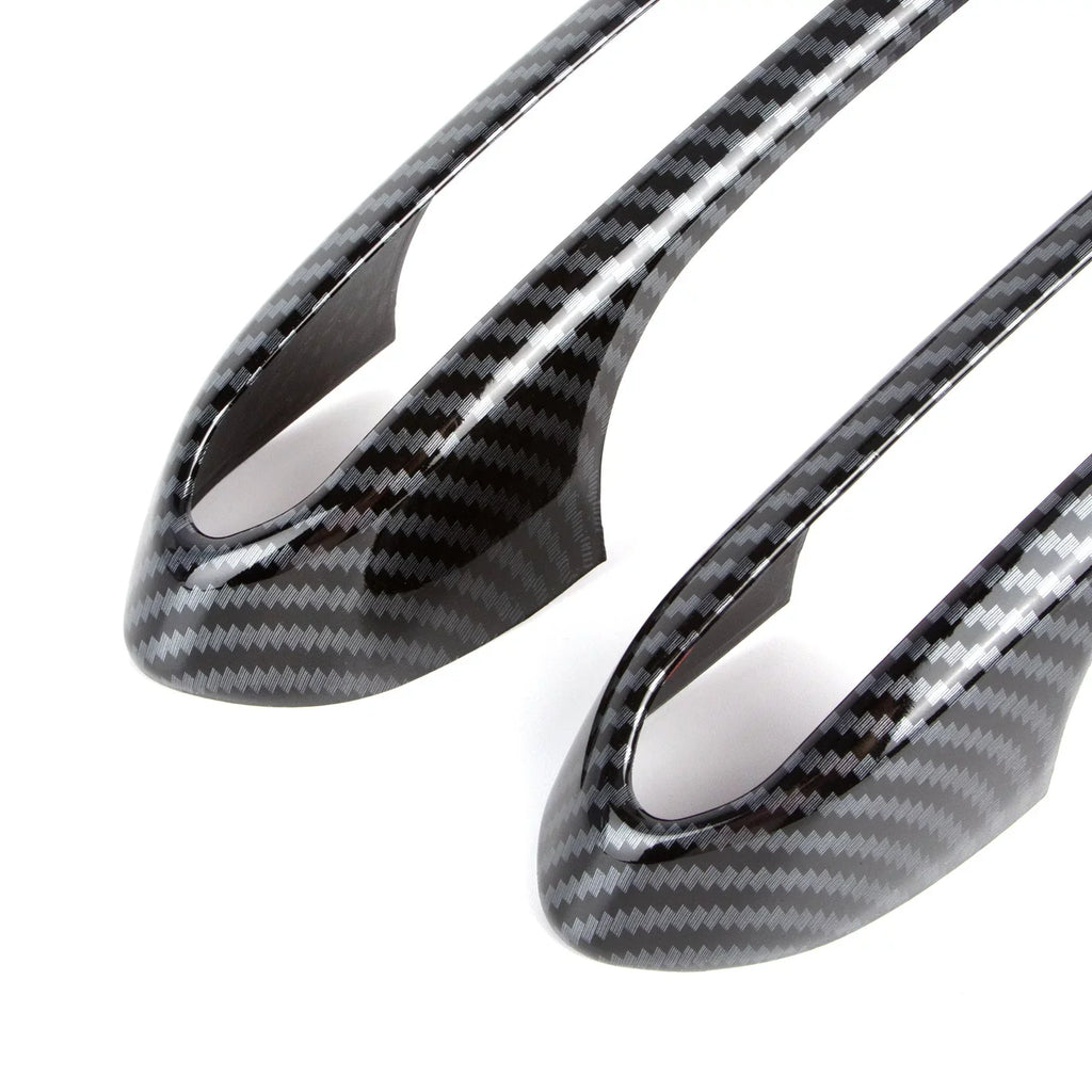 Xotic Tech 1 Set (4 pieces) Exterior Door Handle Surround Cover trims, Carbon Fiber Style, Compatible with BMW 5 Series G30 2018-up